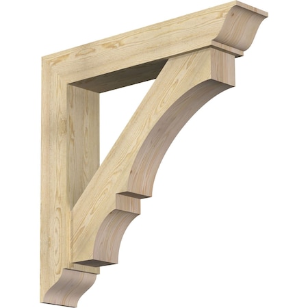 Ekena Millwork Balboa Traditional Rough Sawn Bracket w/ Offset Brace, Douglas Fir, 8"W x 42"D x 42"H BKT0806X42X42BOA01RDF